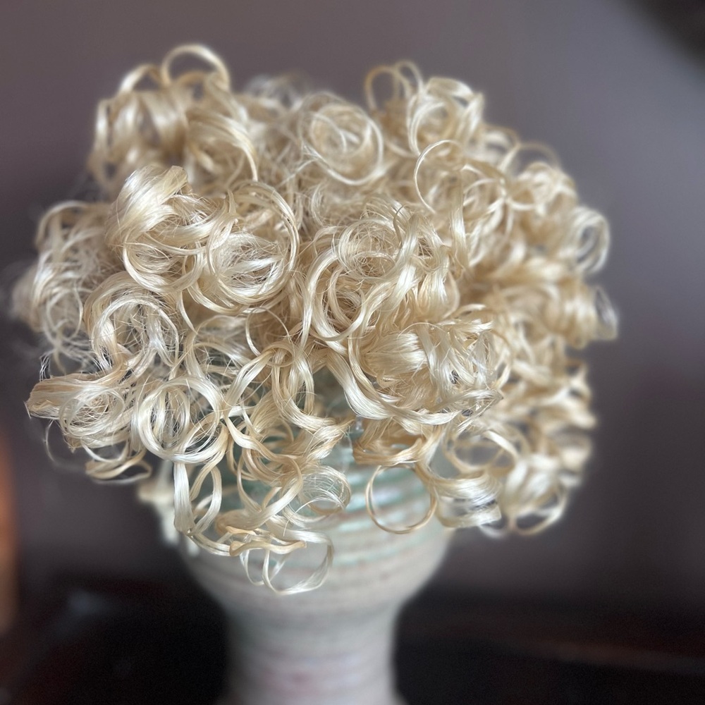 Blonde Curly hair piece Wig - Light Golden Blonde dance recital competition